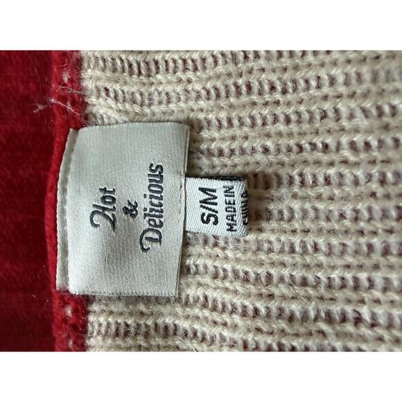 Hot & Delicious Red Cat Graphic Knit Sweater S/M Cottagecore Kawaii - Picture 4 of 6